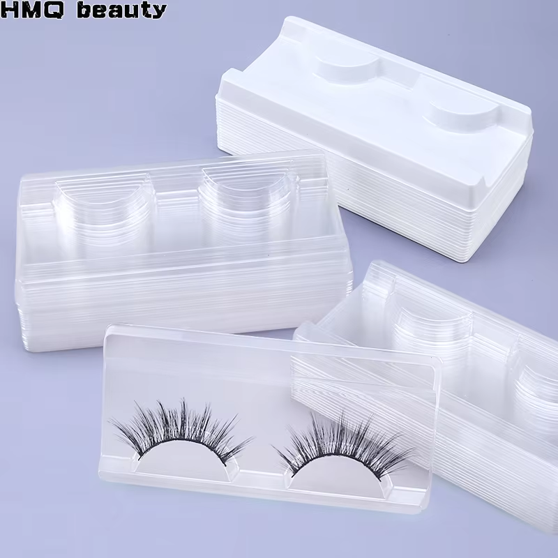 Lash Tray Organizer - 10/40pcs Plastic Eyelashes Trays White Transparent