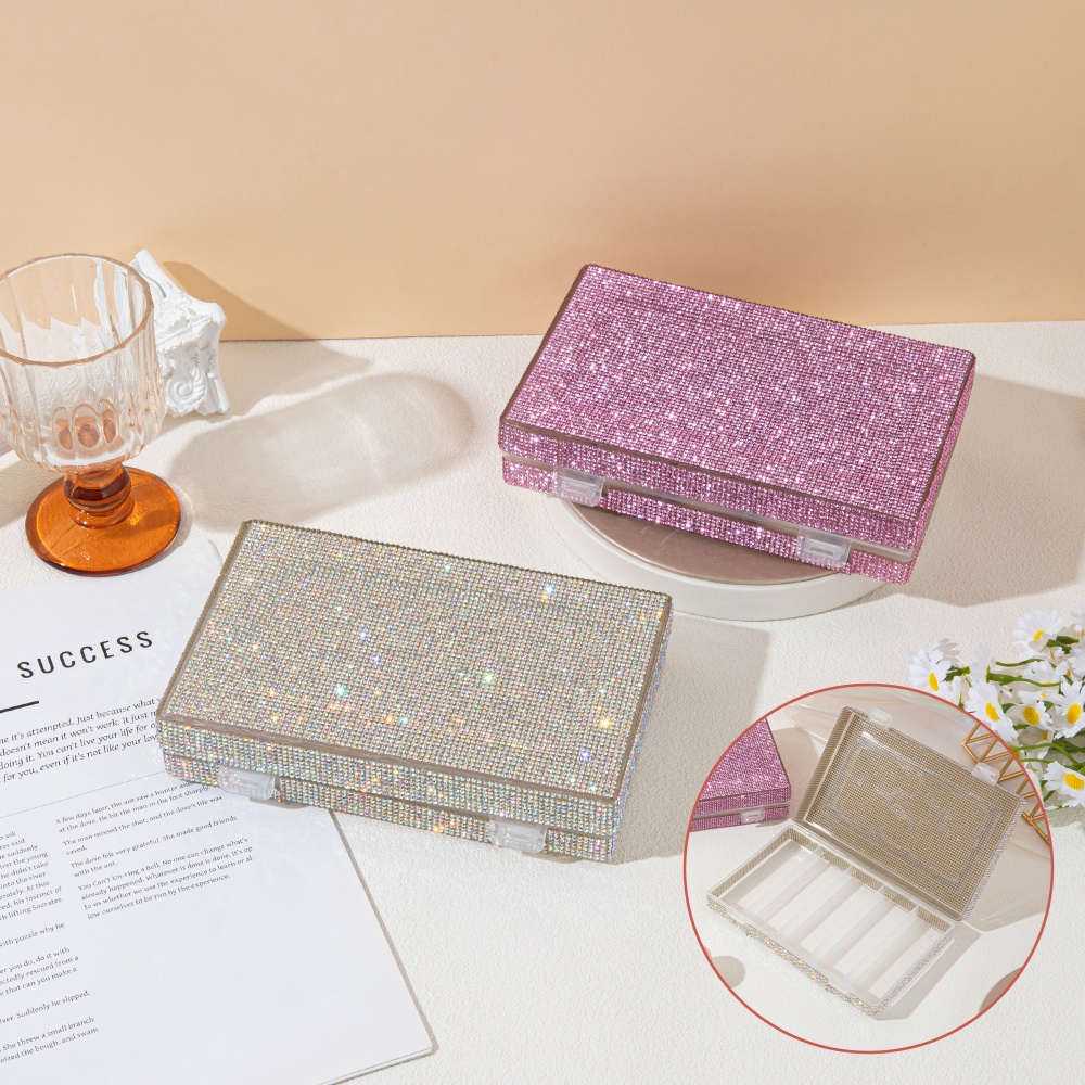 Luxury Shiny Rhinestone Storag - Lash Tray Organizer 评论和价格