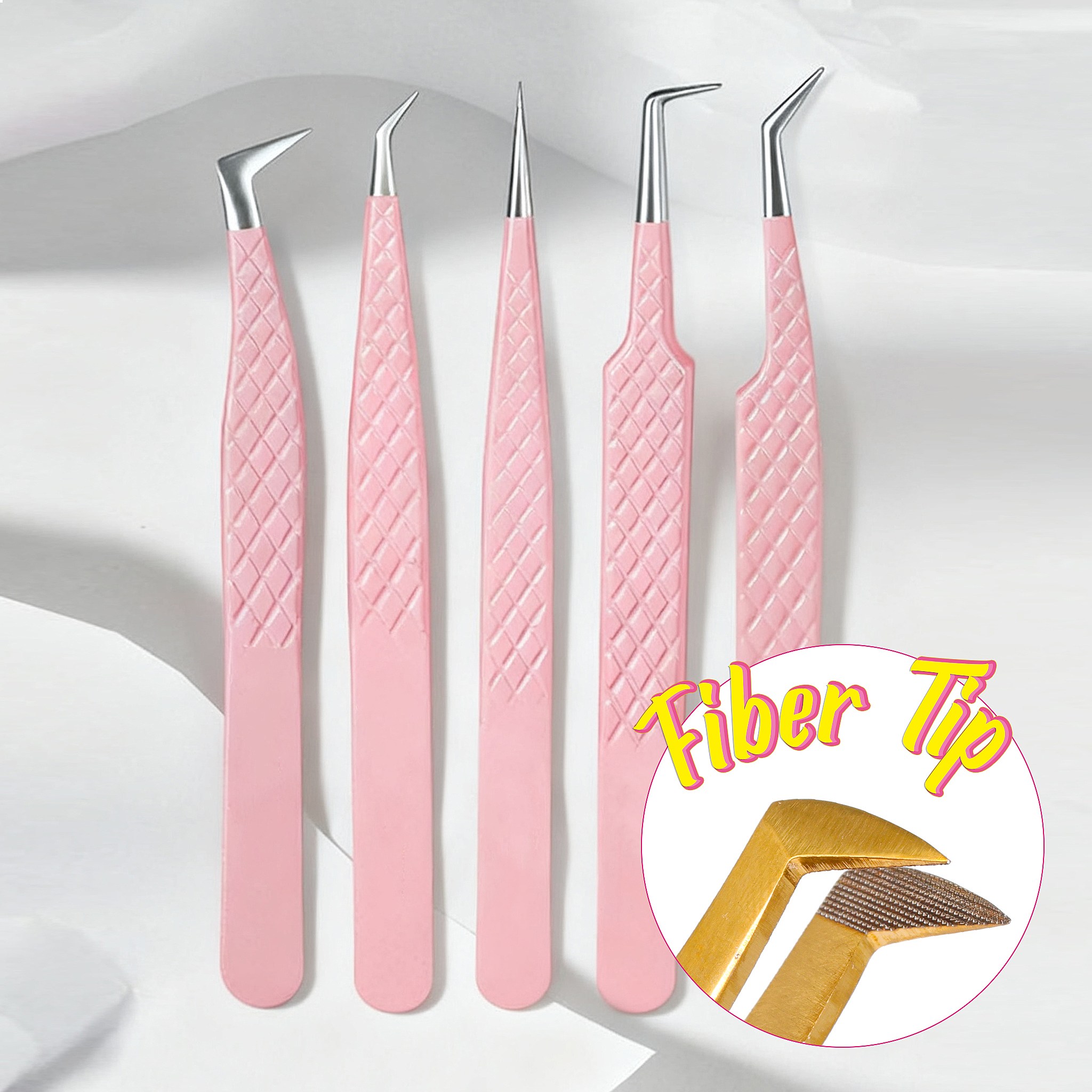 Fiber Tip Lash Tweezers Matte  - Eyelash Extension Mega Volume 评论和价格